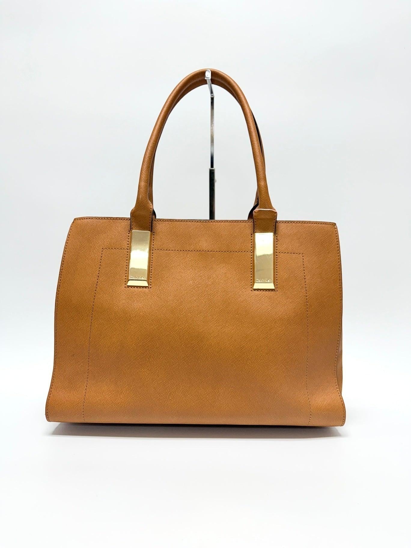 Calvin Klein Saffiano Camel Tote Bag
