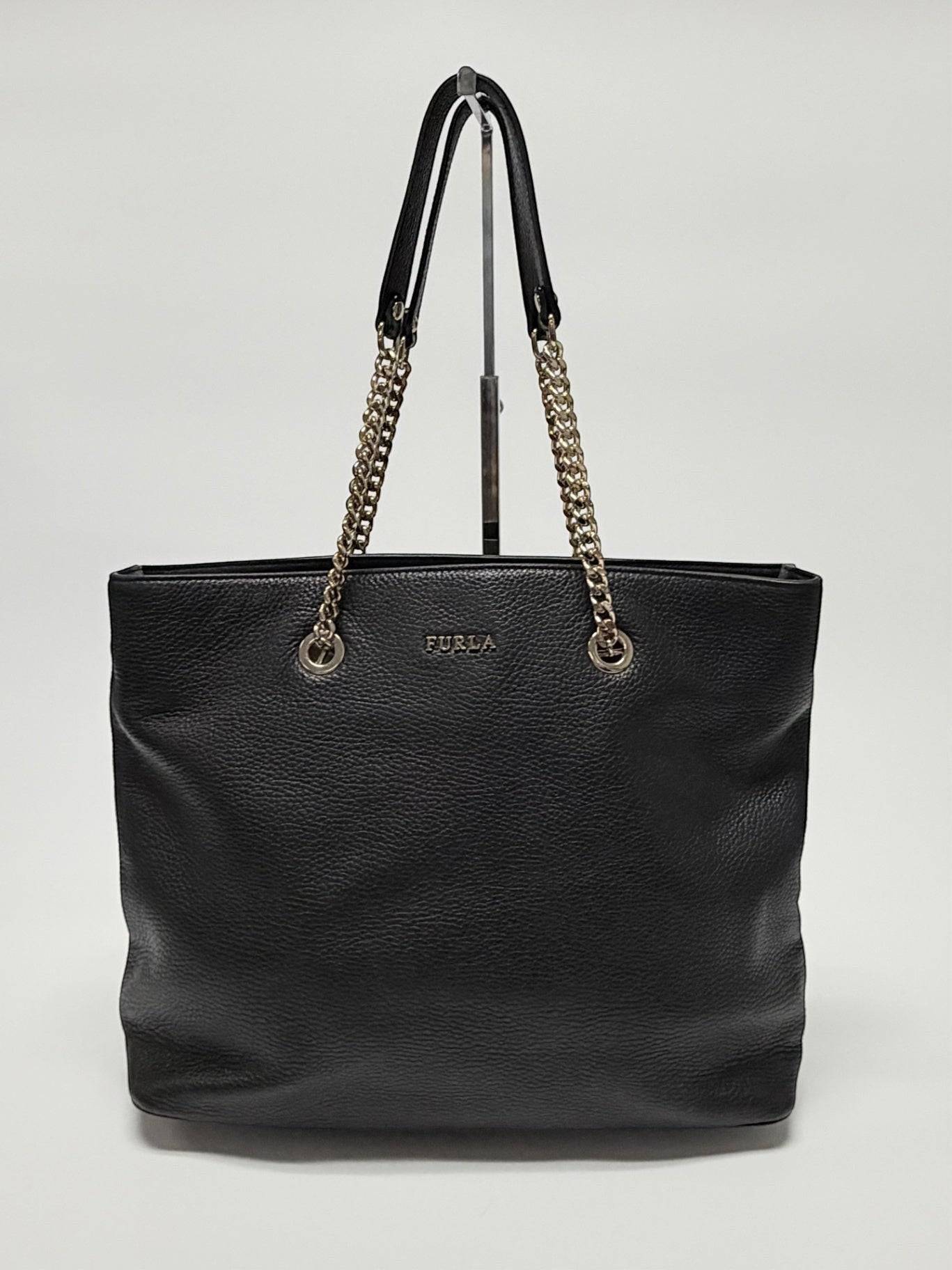 Furla Chain Tote Bag Black