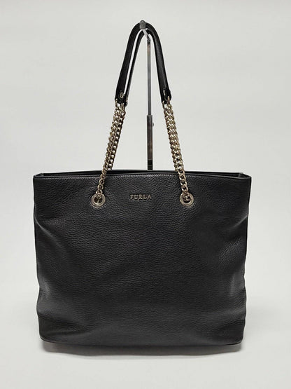 Furla Chain Tote Bag Black