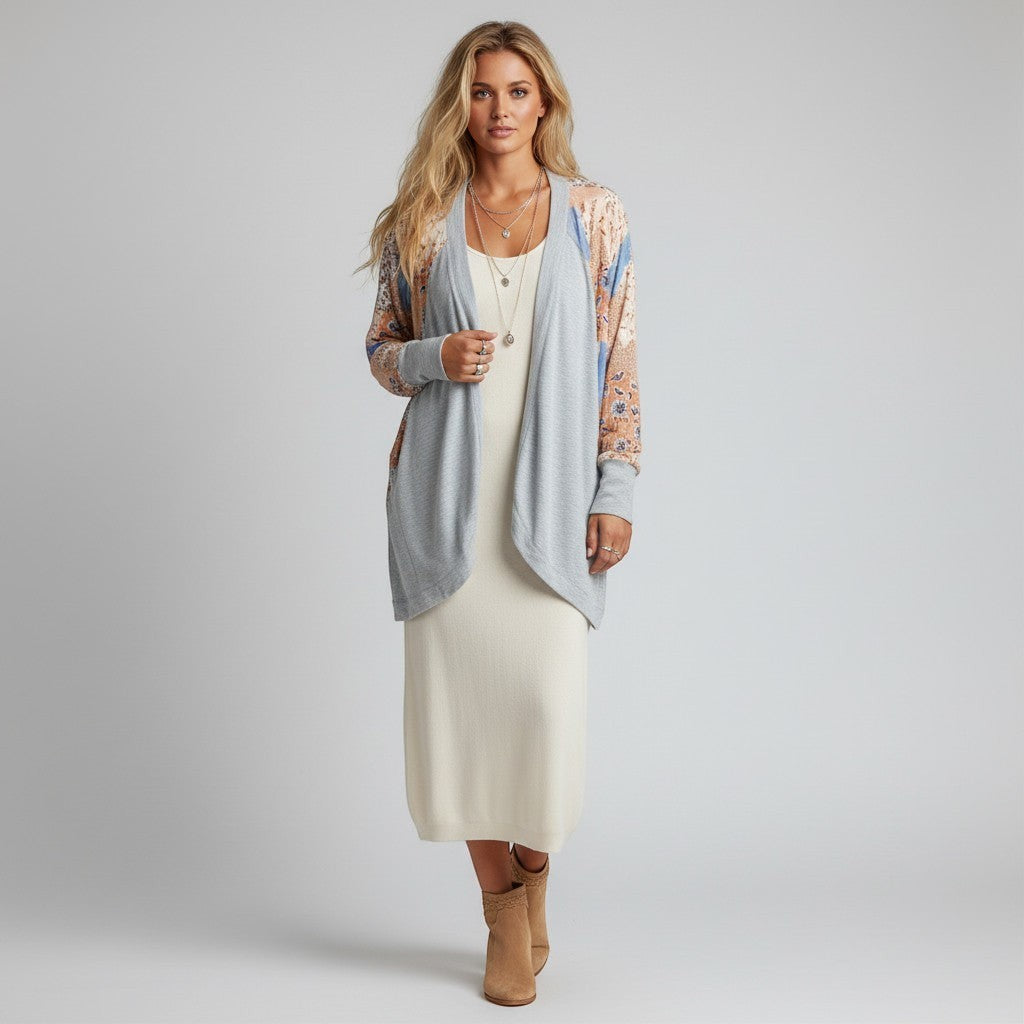 Doe & Rae Patchwork Floral Cardigan Size L