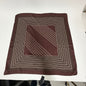 Brown Geometric Striped Square Scarf Size OS