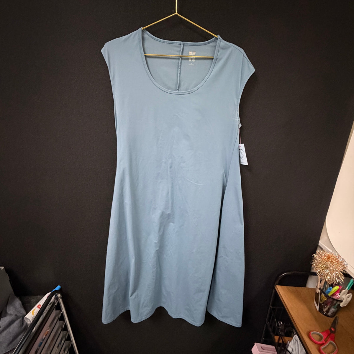 Uniqlo x Theory Blue Cap Sleeve Dress Size L