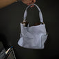 Blue Perforated Bucket Bag