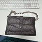 Furla Brown Ostrich Leather Chain Shoulder Bag