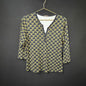 J.McLaughlin Black Gold Print Top Size M