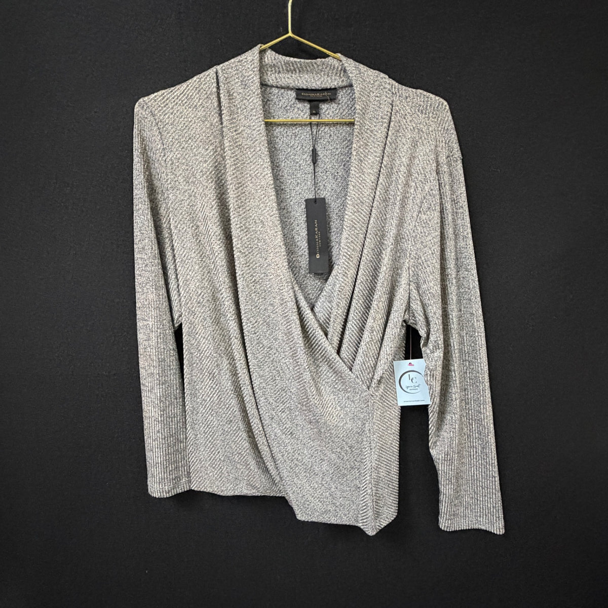 Donna Karan New York Metallic Wrap Top Size XL