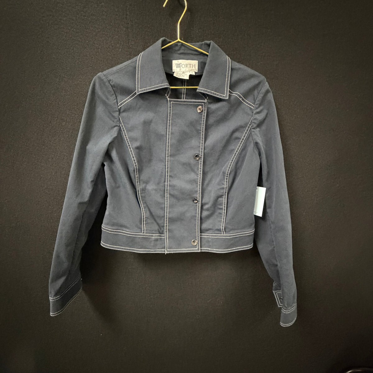 Worth Navy Contrast Stitch Jacket Size 10