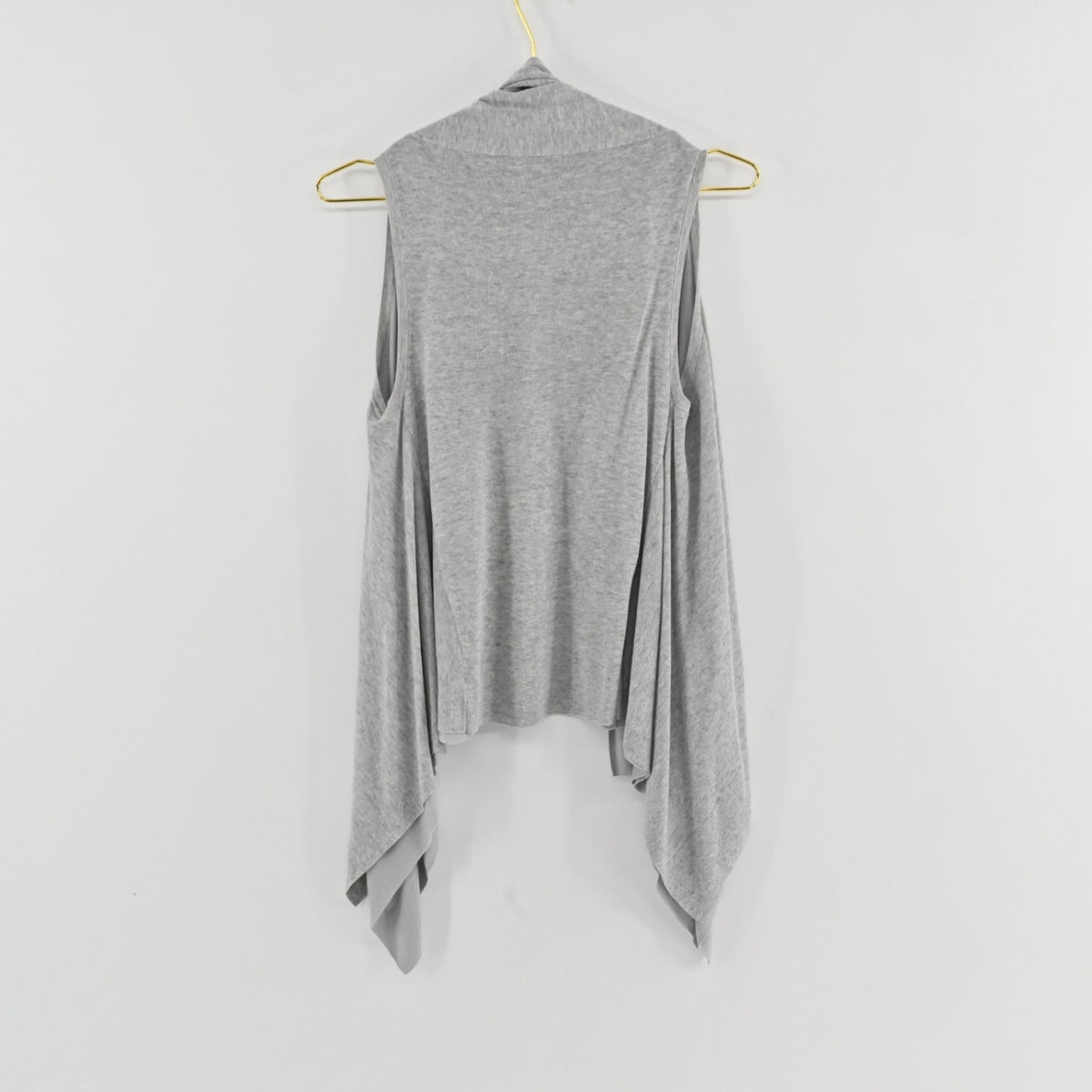 Theory Adrienne Nebulous Heather Gray Drape Front Sweater Vest Size S