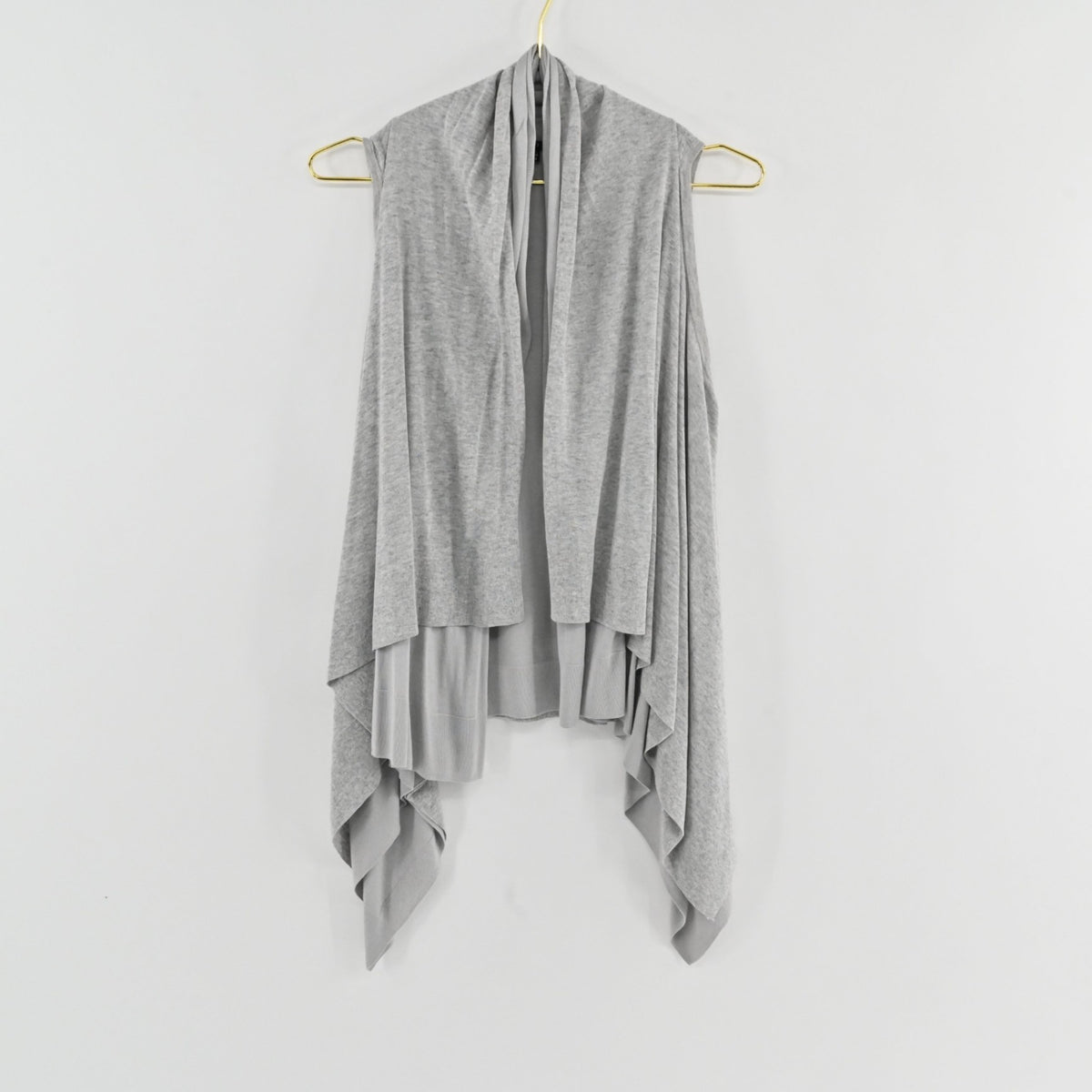 Theory Adrienne Nebulous Heather Gray Drape Front Sweater Vest Size S