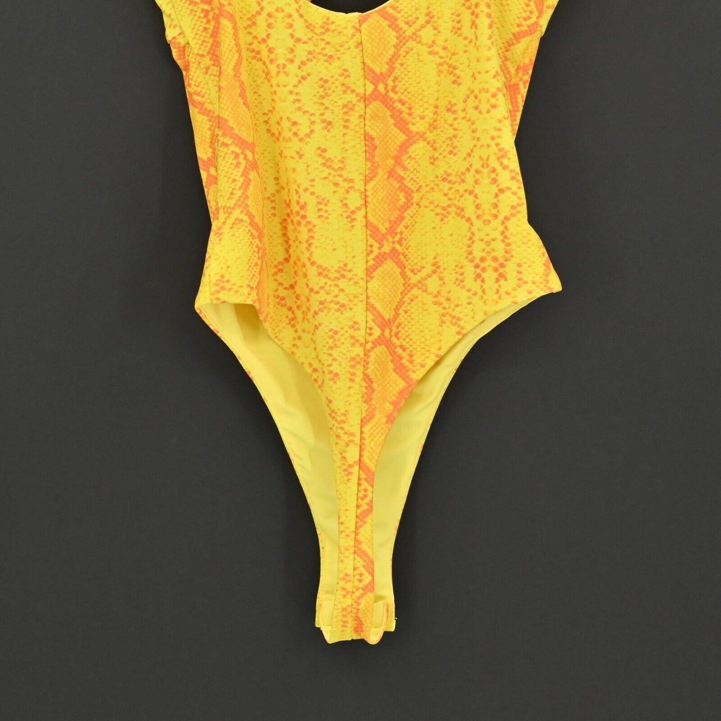 TIGER MIST Bodysuit Womens Sz XS Tavi Yellow Snake Stretch Spaghetti Straps NEW