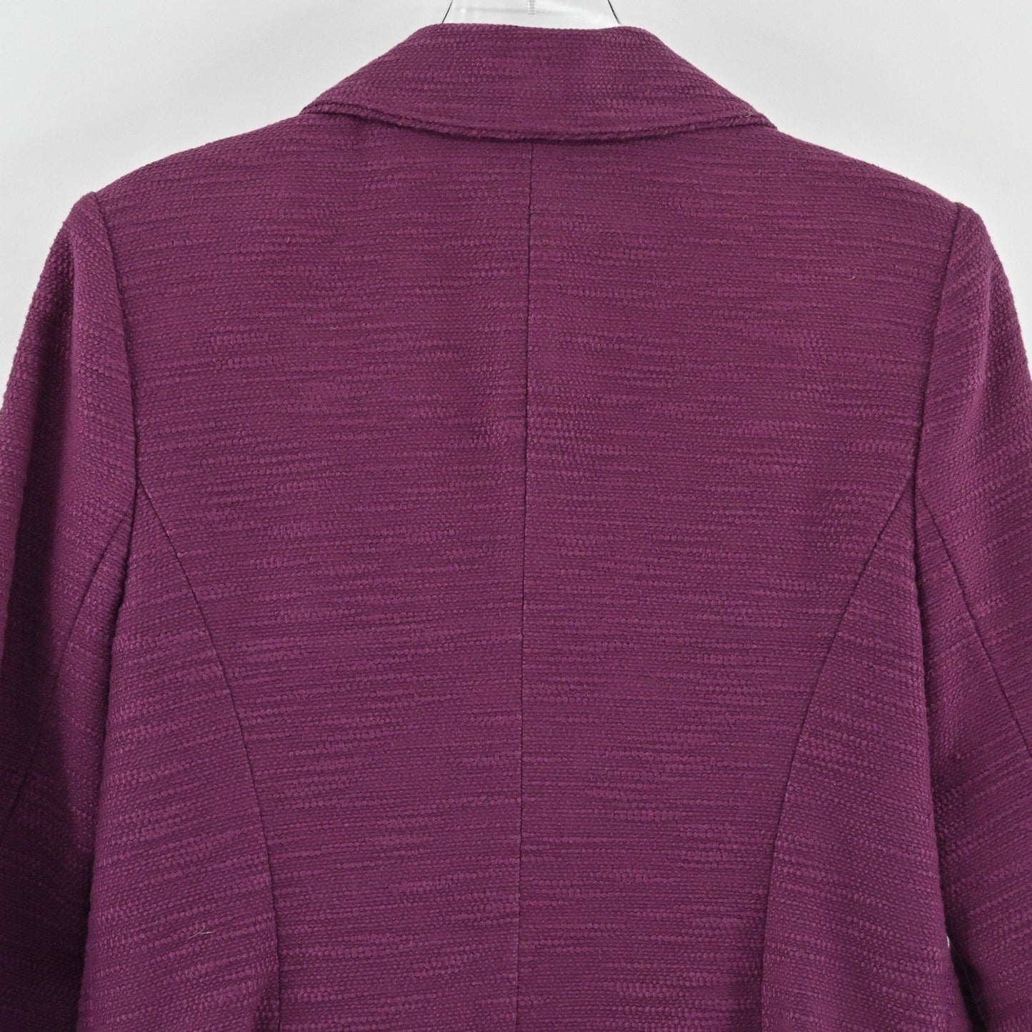Classiques Entier Atelier Purple Textured 3/4 Sleeve Blazer Jacket - Women's