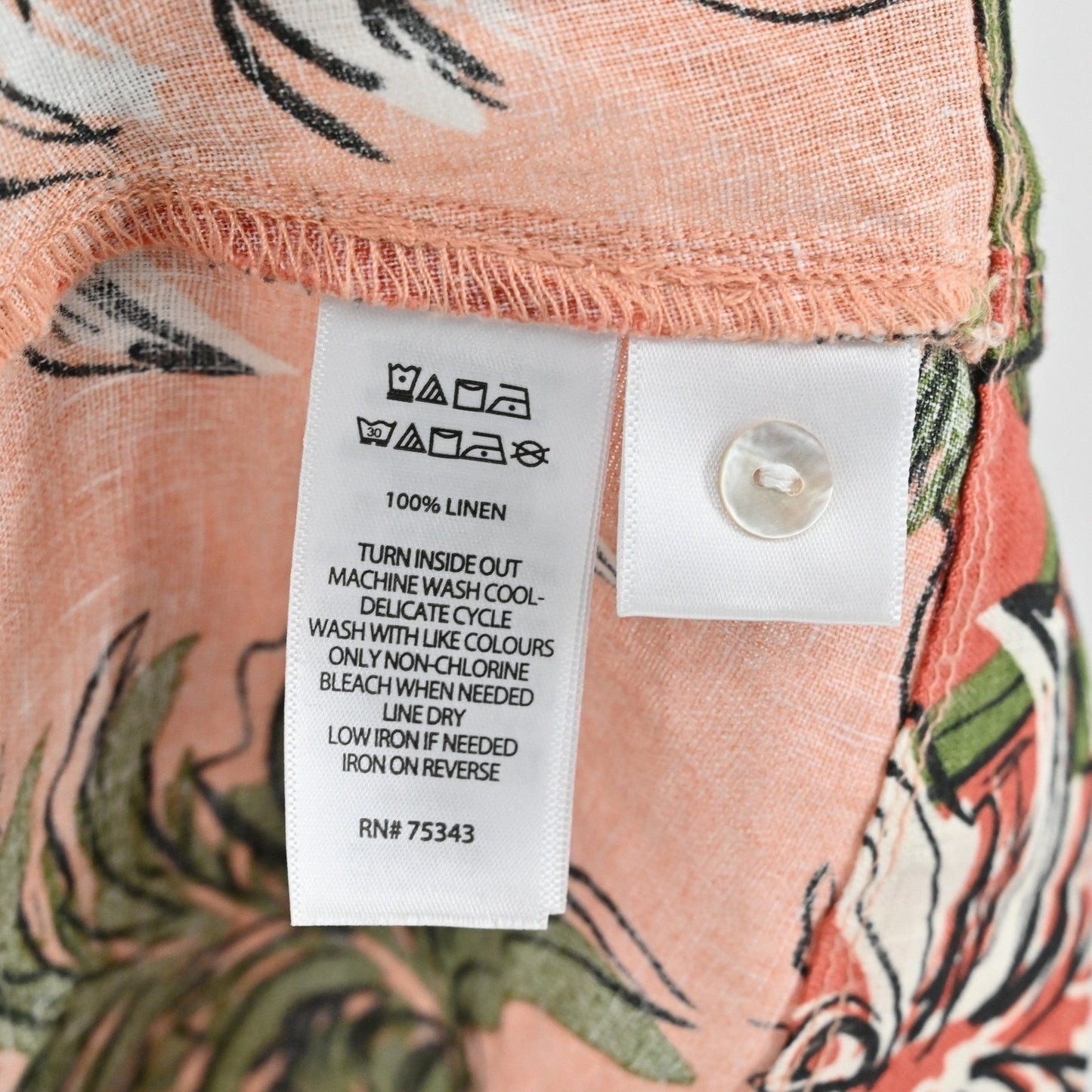 Nicole Miller Tropical Linen Dress Size M Palm Tree Sleeveless Island Vacation