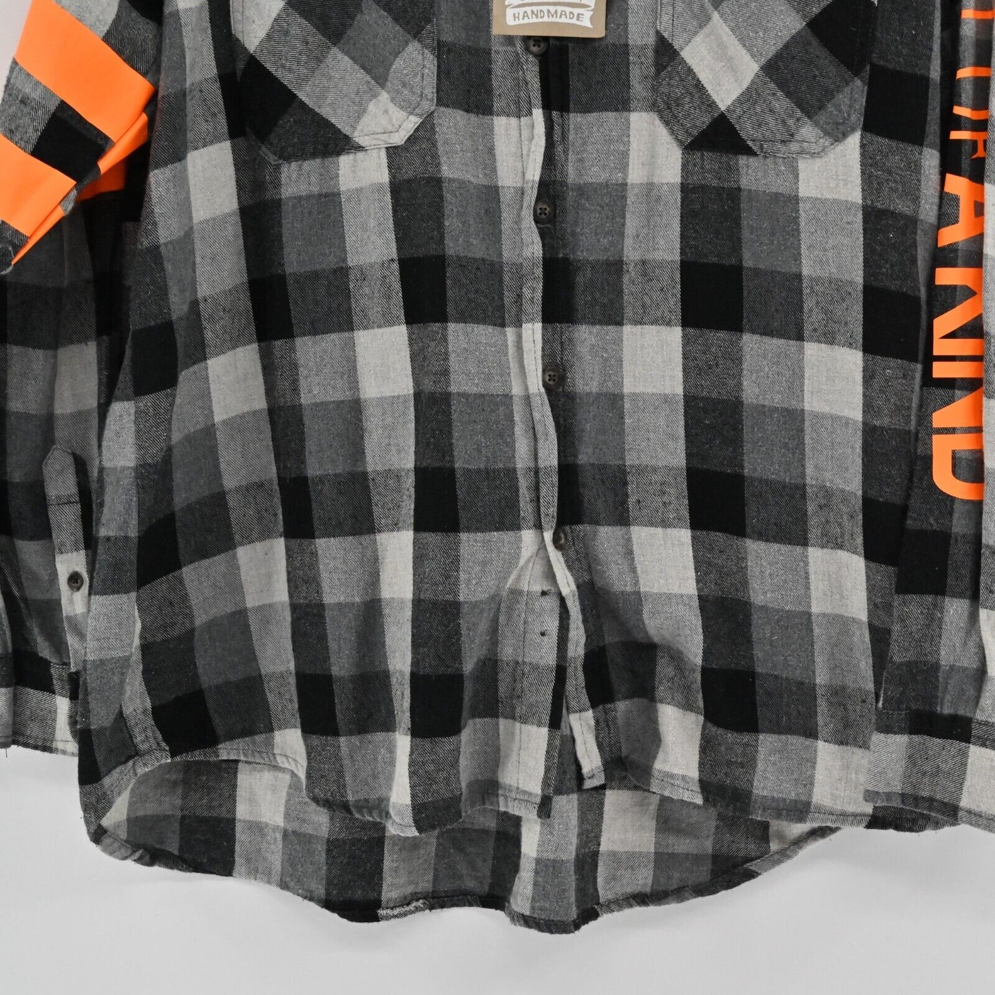 FURST OF A KIND Shirt Mens Sz XL Long Sleeve Check Print Black Soot Button Down