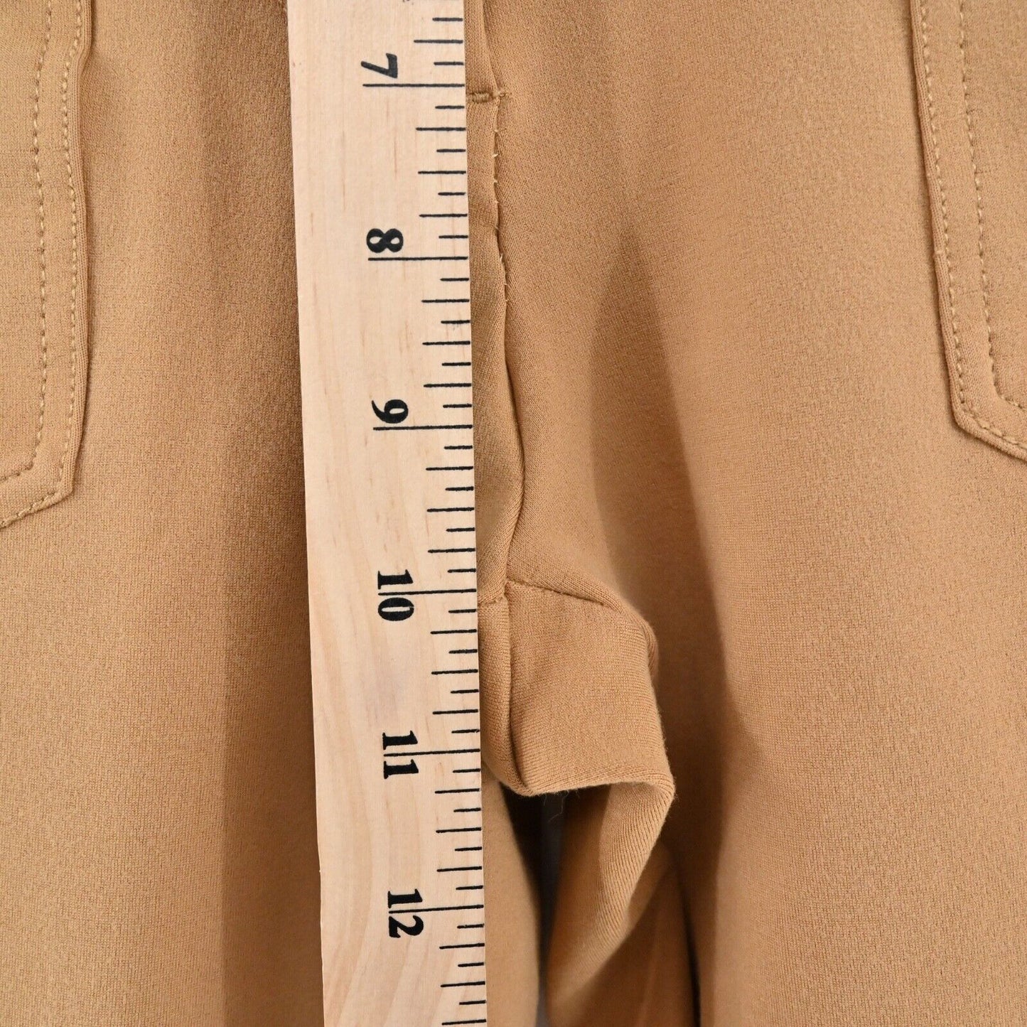 ANTHROPOLOGIE Pants Womens Size 2 Naomi Flare Tan Mid Rise Stretch Retro MAEVE