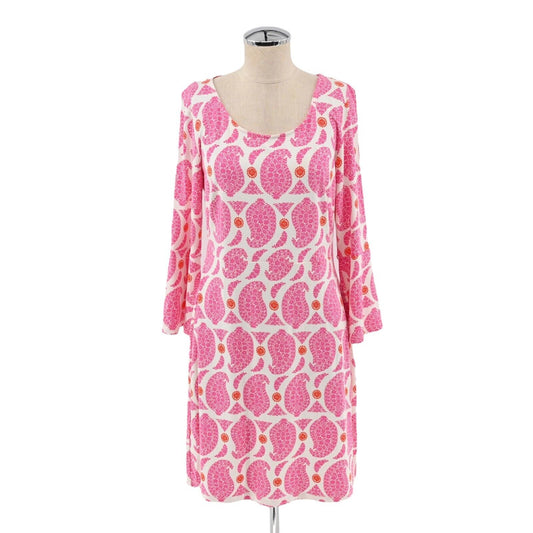 BODEN Dress Womens Sz 8 Pink Paisley Scoop Neck Ruffle Bell Sleeve Mariam Sheath