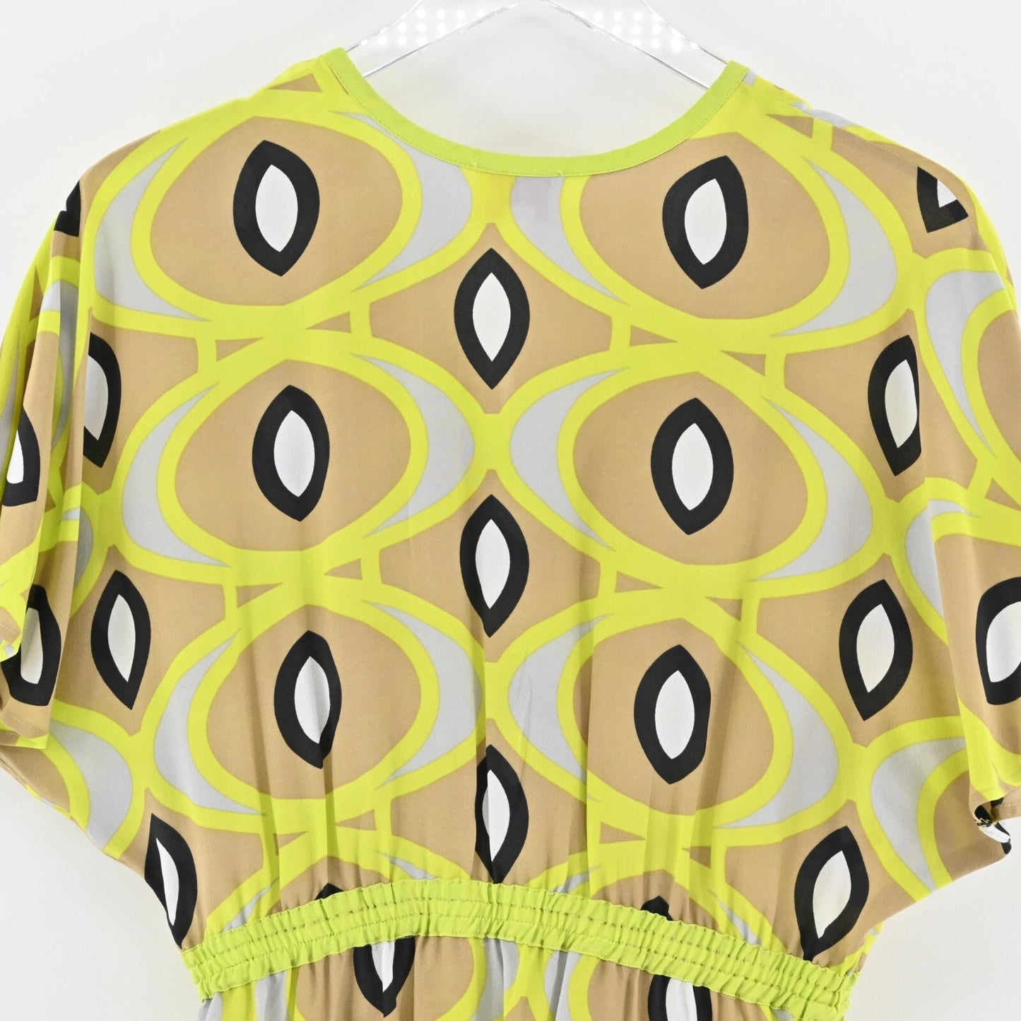 PLENTY by TRACY REESE Dress Size S Silk VNeck Tie Waist Geometric Print Mini Y2k