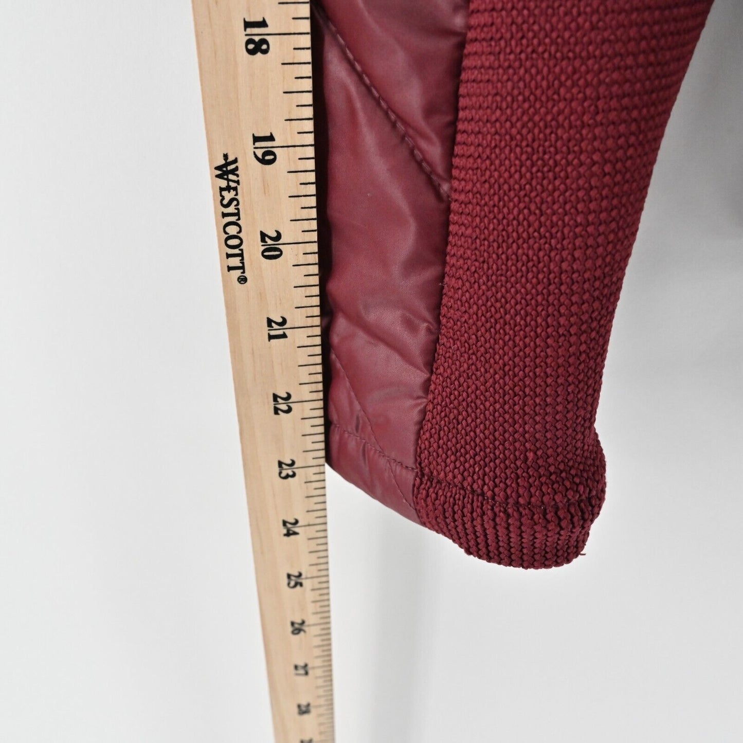 CHICOS Jacket Womens Size M Zenergy Red Maple Velvet Trim Embroidered Zip Front