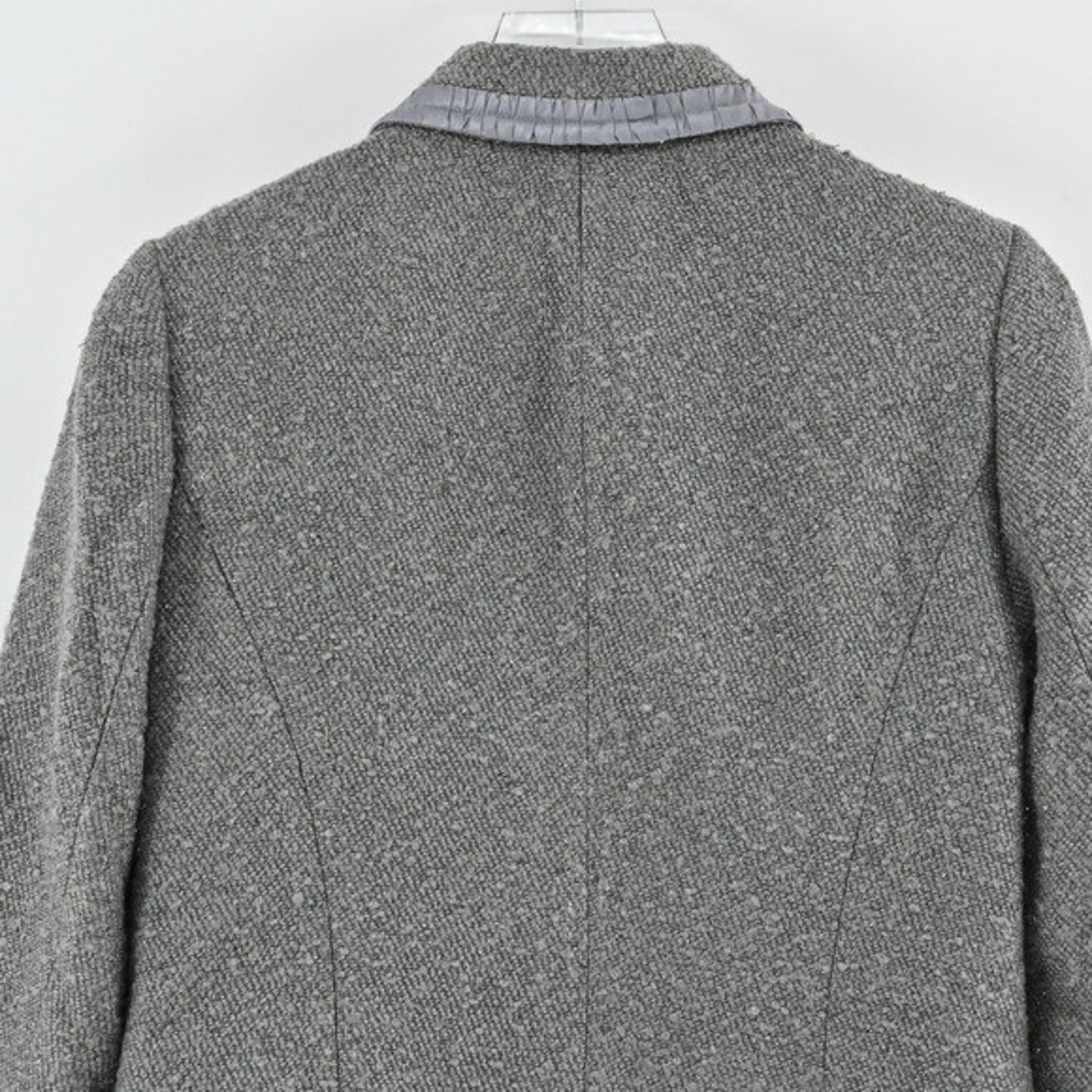 Vtg Kasper Womens Tweed Blazer Size 6 Gray Wool Metallic Career Business Jacket