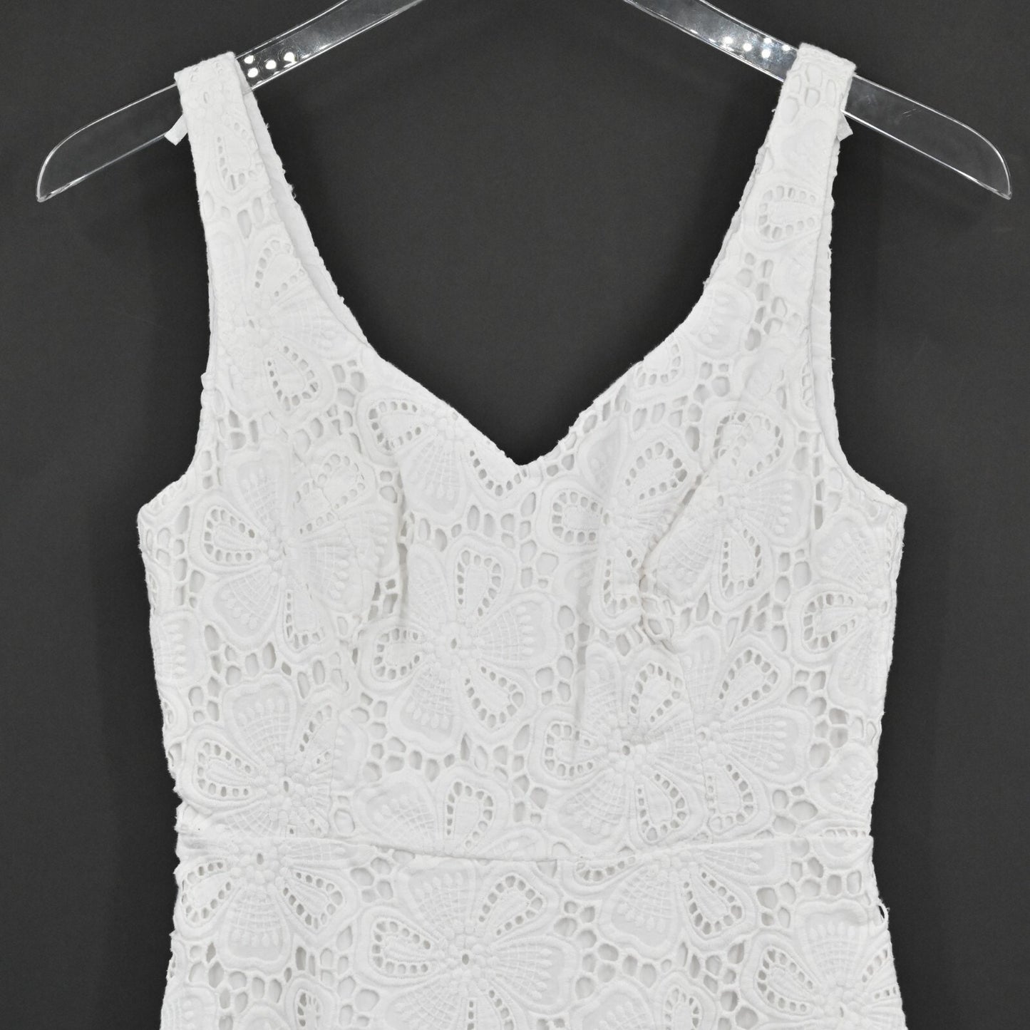 LILLY PULITZER Marla Dress Size 2 Resort White Floral Lace Sleeveless Fit Flare