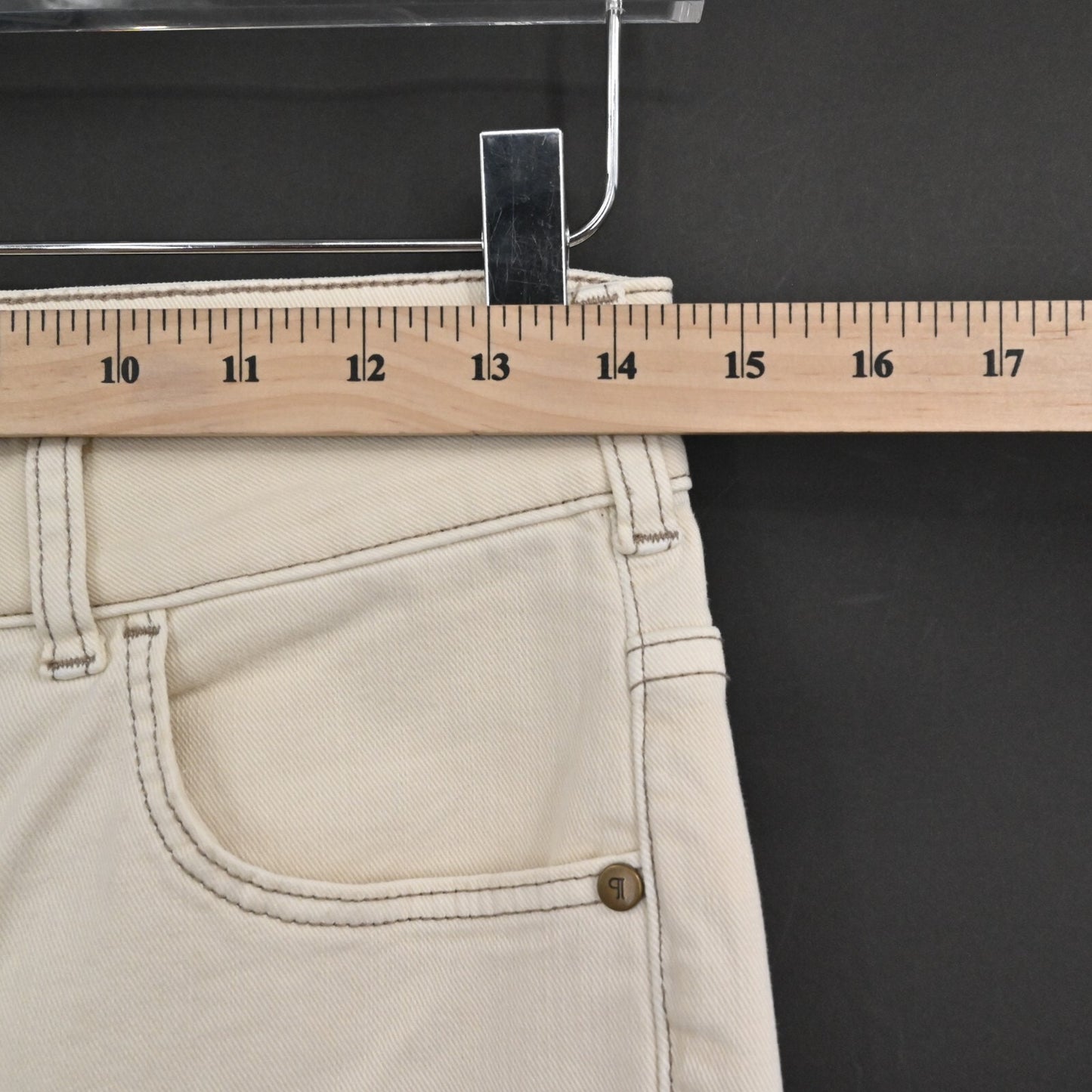 ANTHROPOLOGIE Jeans Womens Size 27 Pilcro The Icon Flare High Rise Ivory Denim