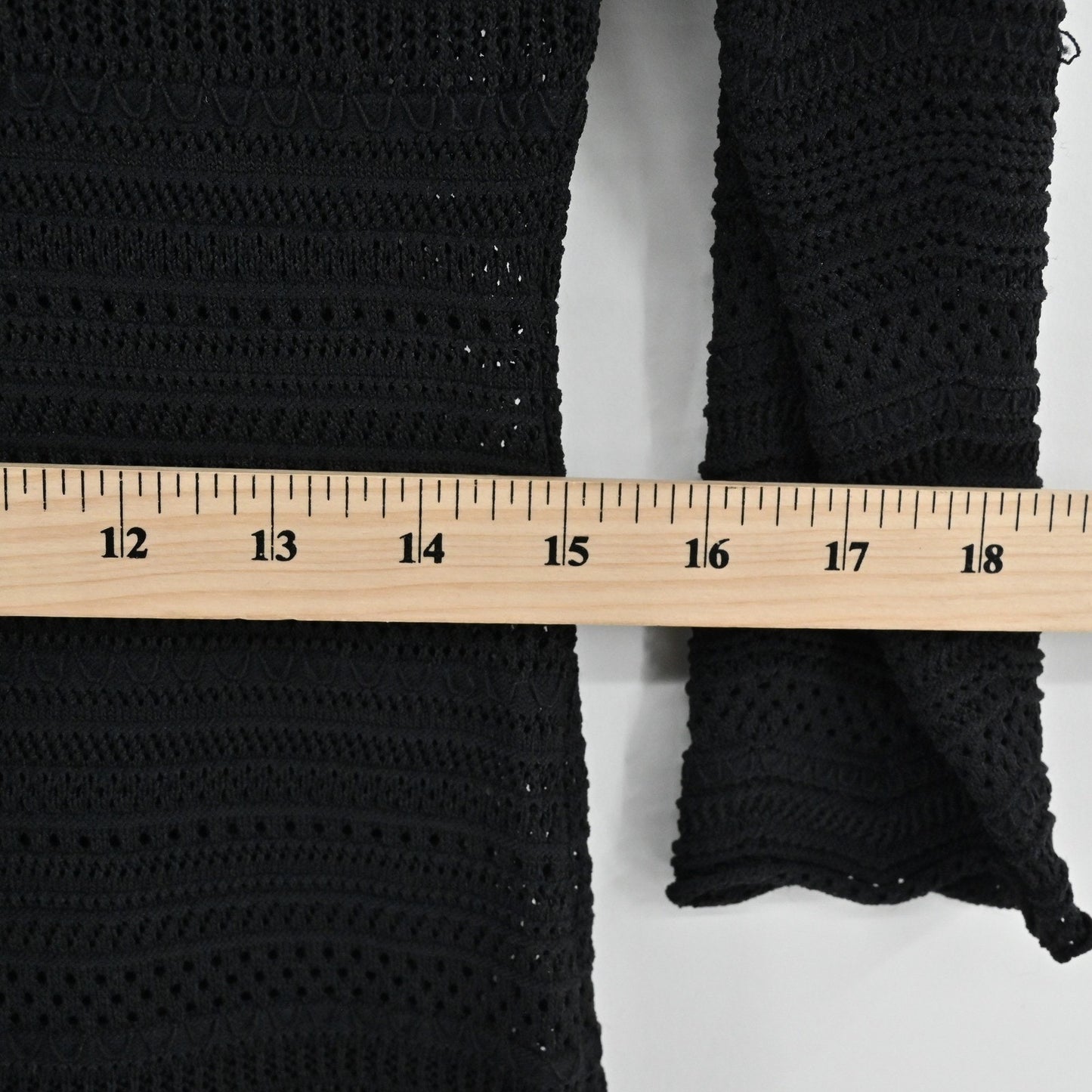 Ralph Lauren Crochet Knit Midi Dress Size M Black Long Sleeve Dark Romantic Boho