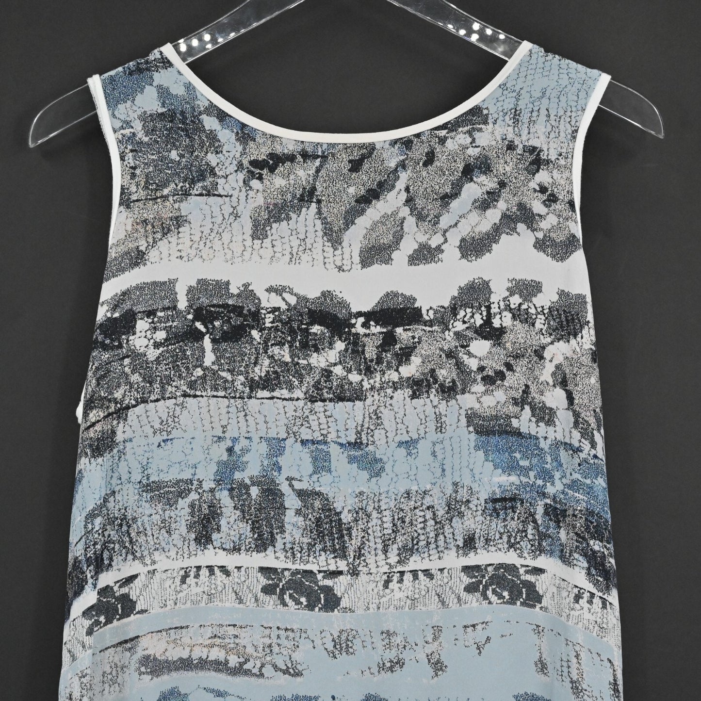 REISS Womens Top Size M Tash Print Sleeveless Silk Jersey Combo Tank Blouse