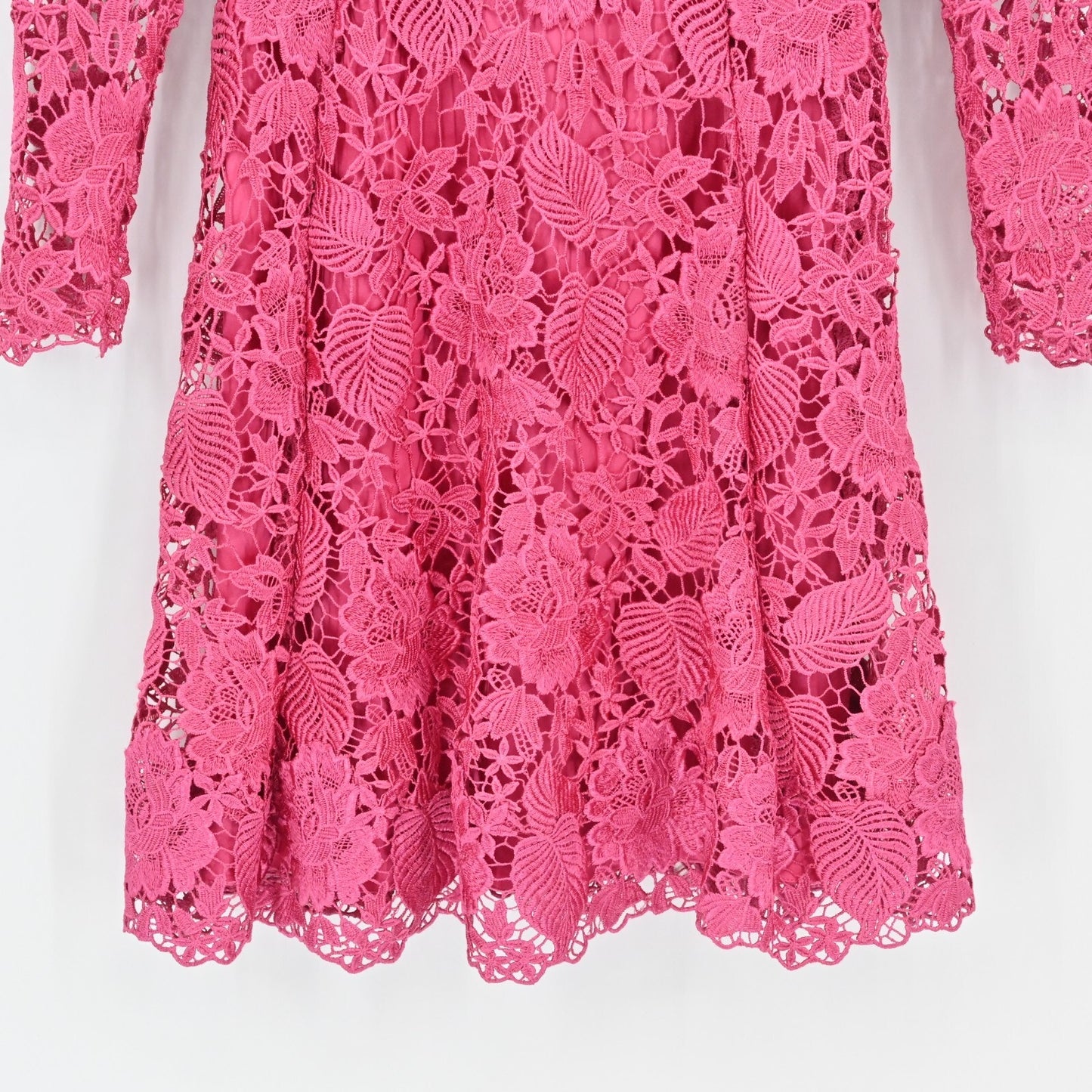 MIKAEL AGHAL Womens Pink Lace Dress Sz 4 Cut Out Coquette Crochet Cocktail Retro