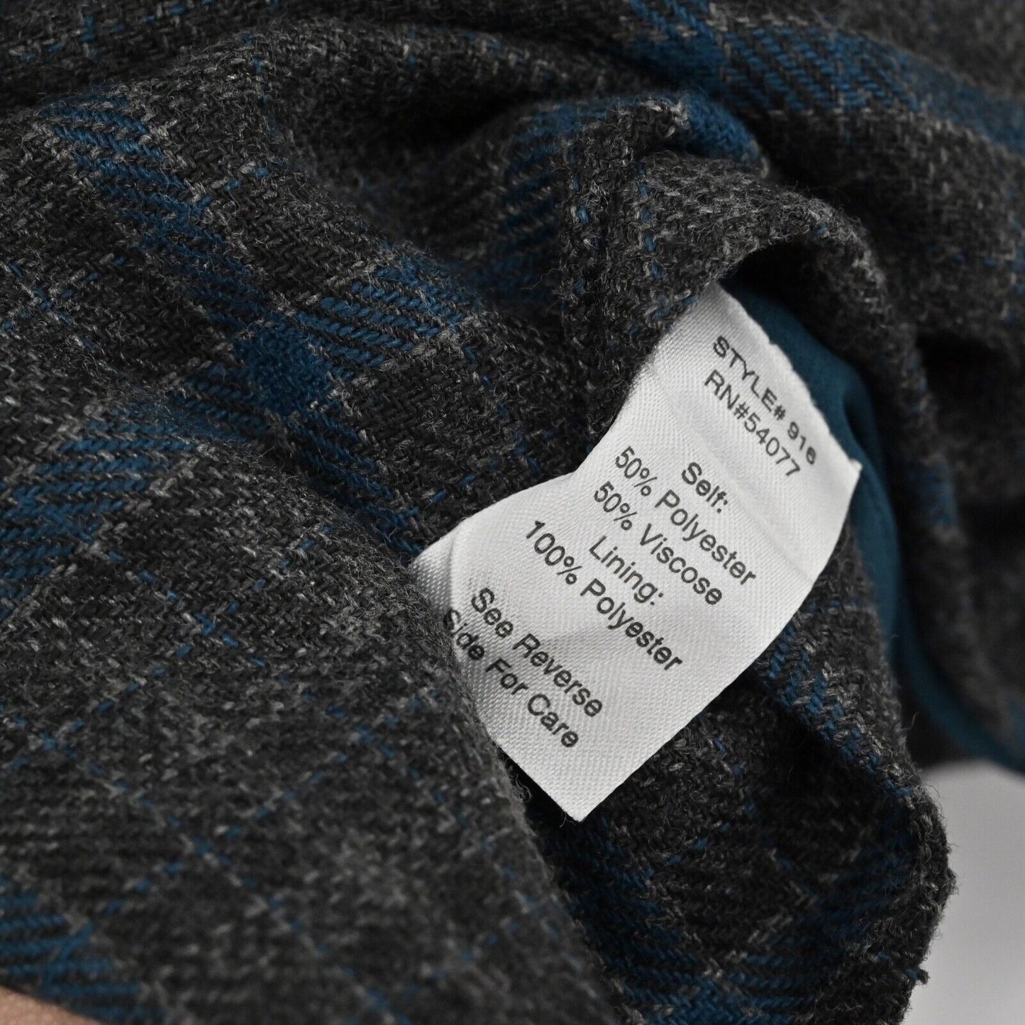 CABI Jacket Womens Size 12 Gray Blue Court Plaid Tweed Capelet Style Crop Retro