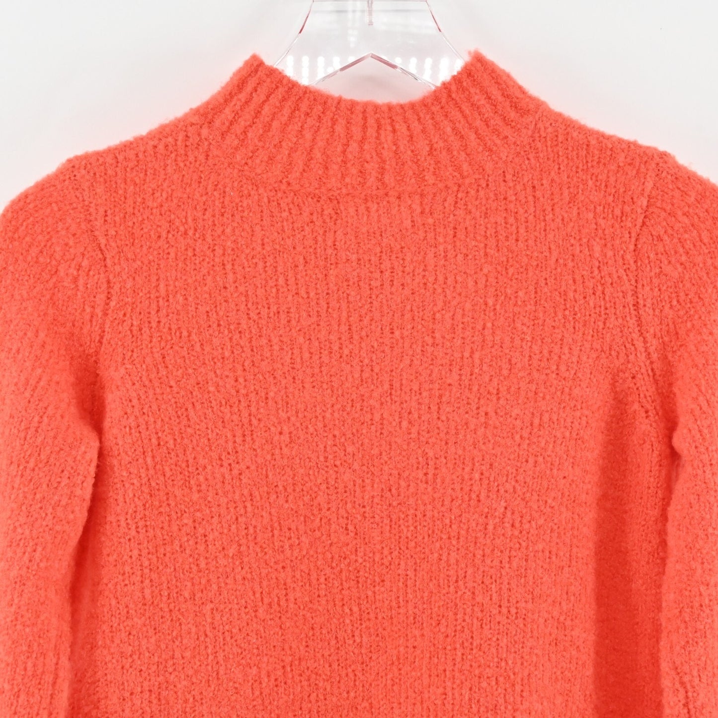 LOVERS FRIENDS Sweater Womens Size XS Wool Blend Coral Mock Neck Knit Top Cozy