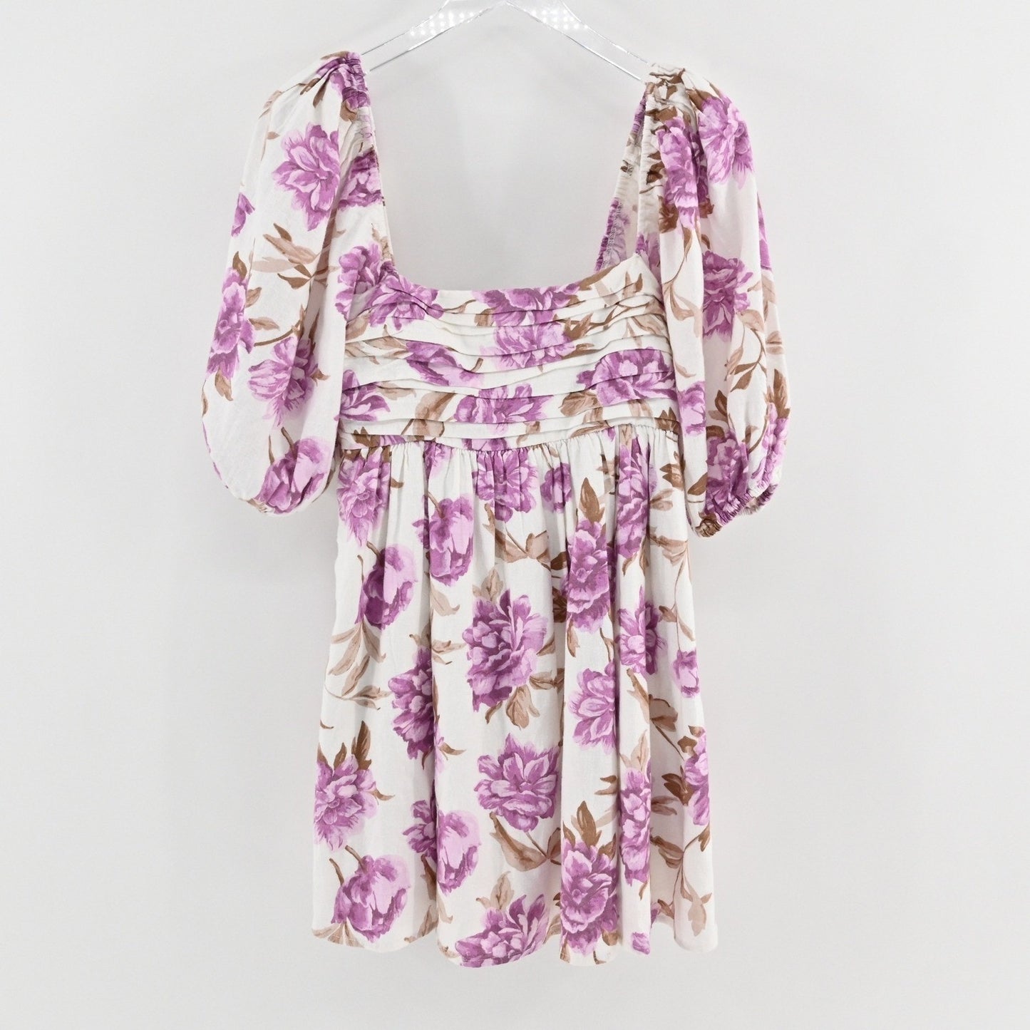 Abercrombie Fitch Emerson Floral Dress Size S Puff Sleeve Square Neck Romantic