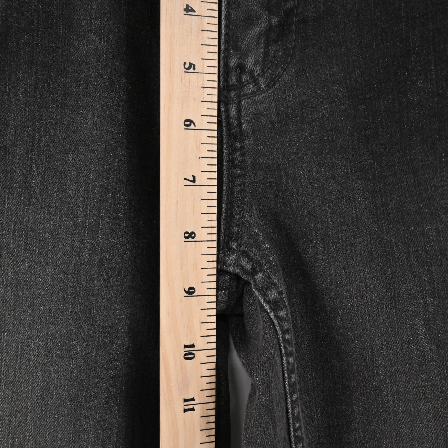 FREE PEOPLE Jeans Womens Sz 28 Coal Miners Washed Black Distressed Boho Festival