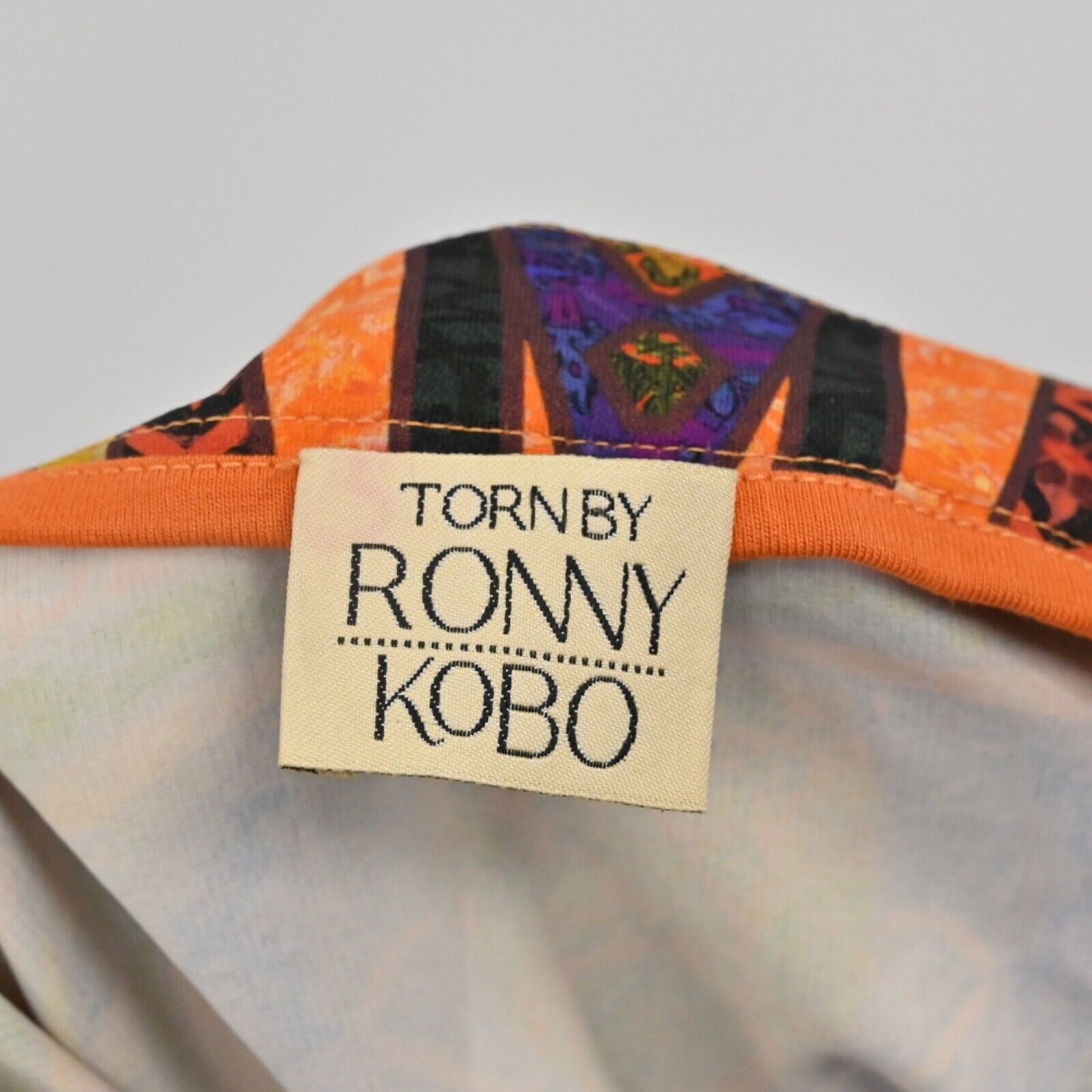 TORN by RONNY KOBO Skirt Womens Sz S Orange Boho Geometric Paris Trumpet Pencil