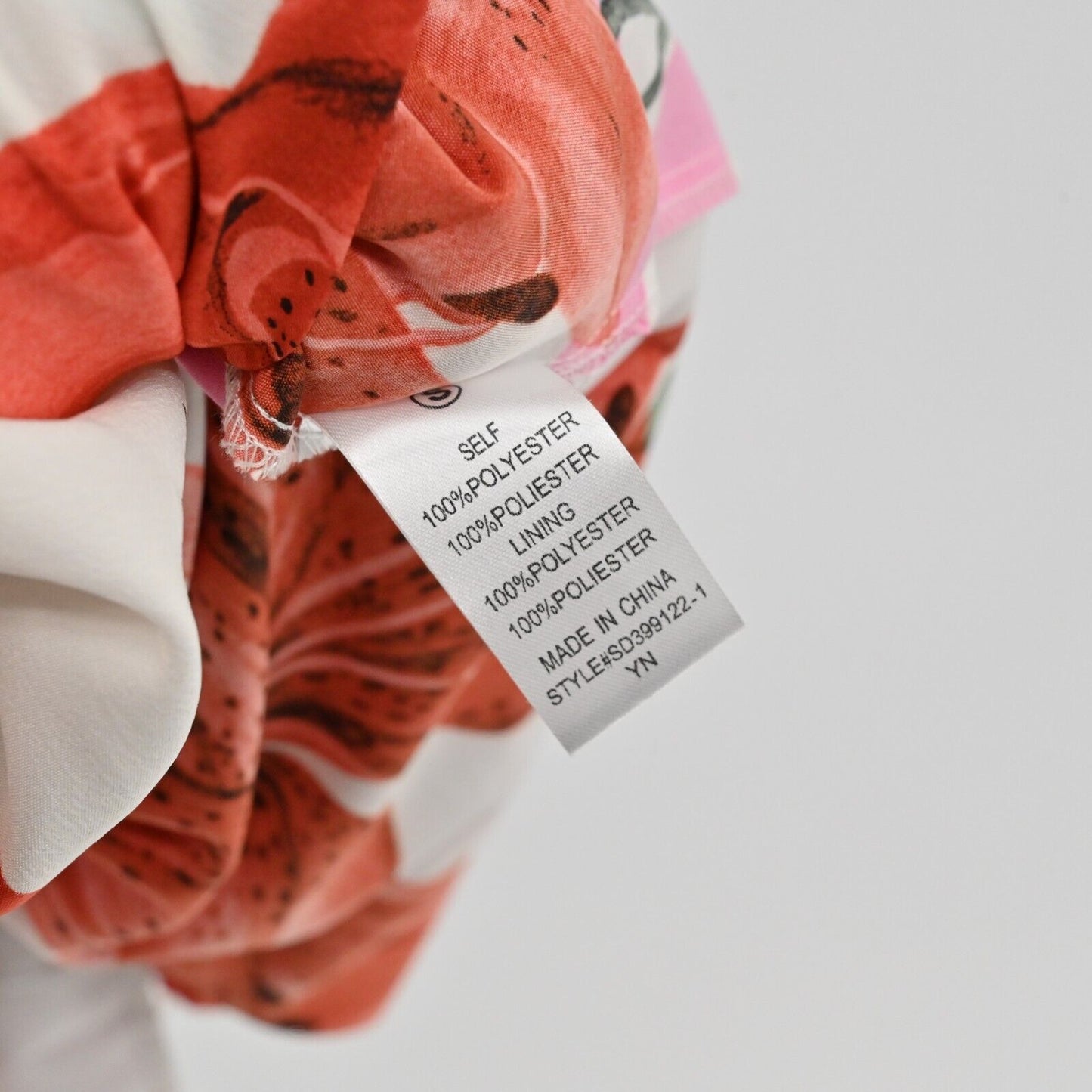 THE SANG Dress Sz S Sleeveless Maxi Red Pink White Floral Tiered Tie Waist Beach