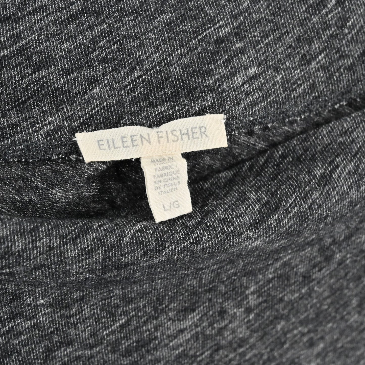 Eileen Fisher Womens Dress Size L Gray Organic Cotton Wool Lagenlook Long Sleeve