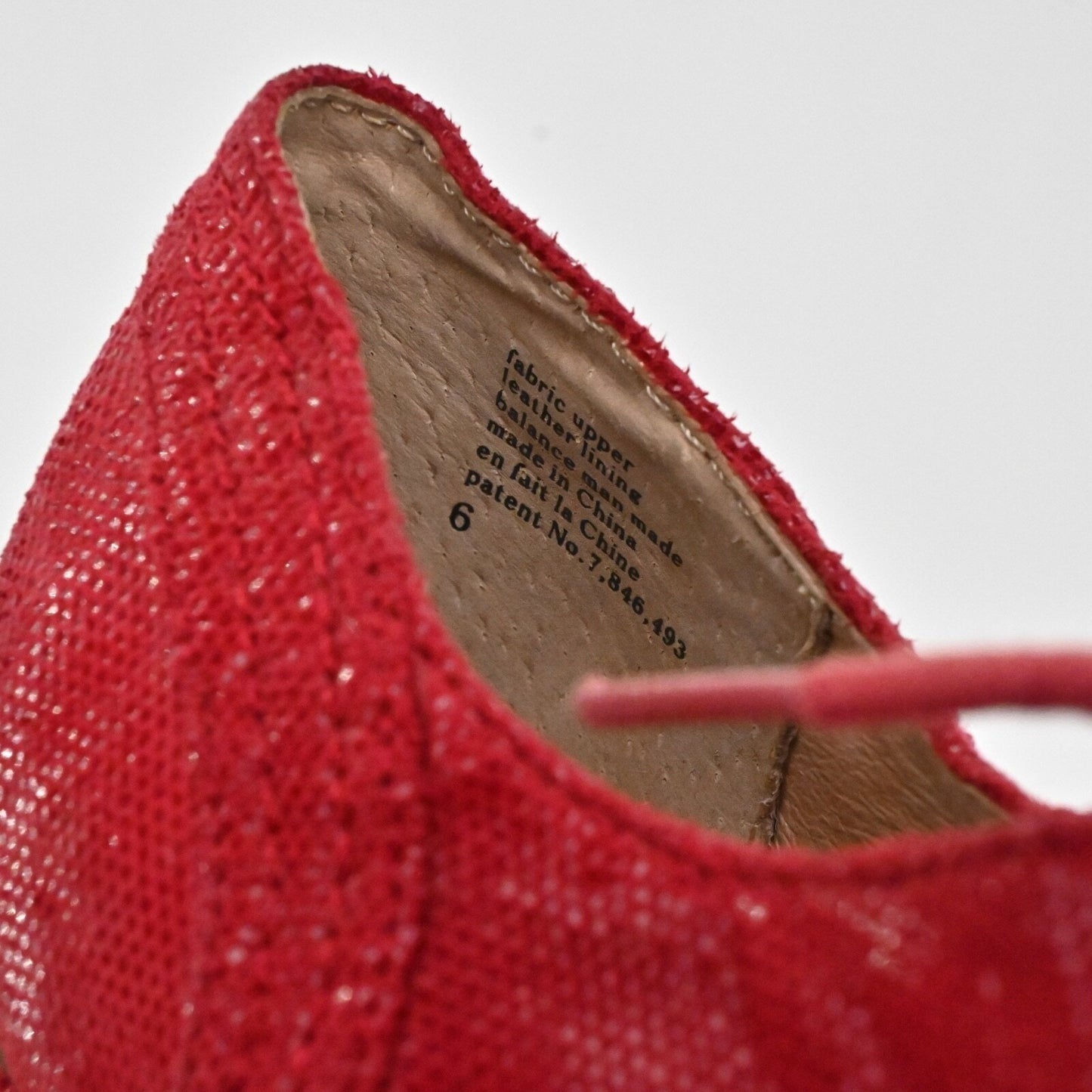 SEYCHELLES Womens Eternity Peep Toe Oxford Heels Sz 6 Red Shimmer Lace Up Retro