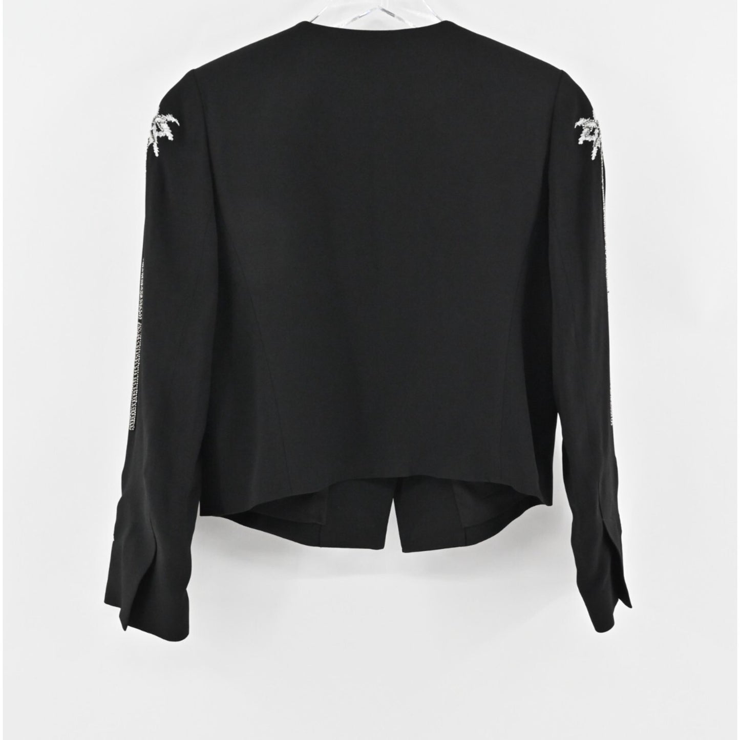 KOBI HALPERIN Embellished Jacket Womens Size S Black Beaded Palm Tree Blazer