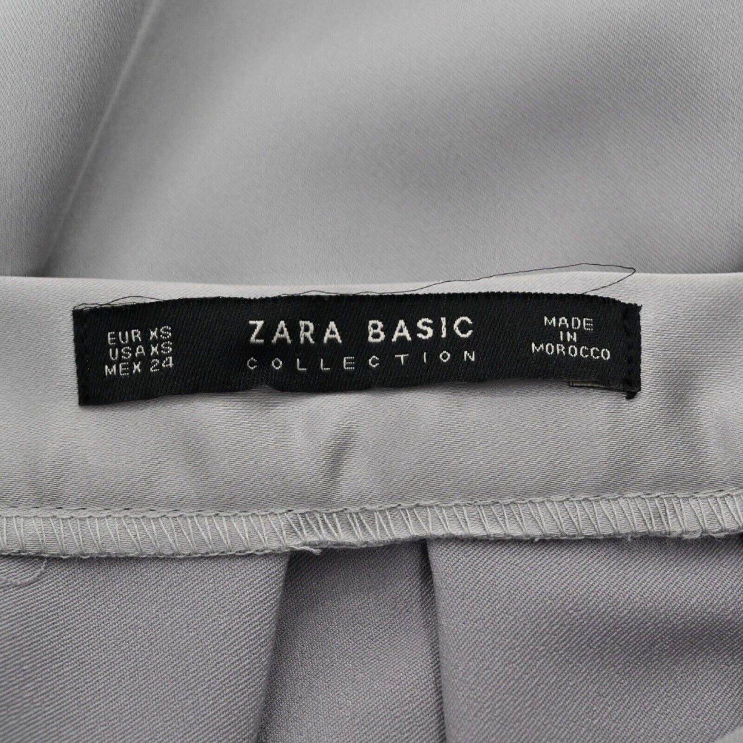 ZARA Pleated Skirt Womens Size XS Satin Gray Retro Academia Preppy Office Career