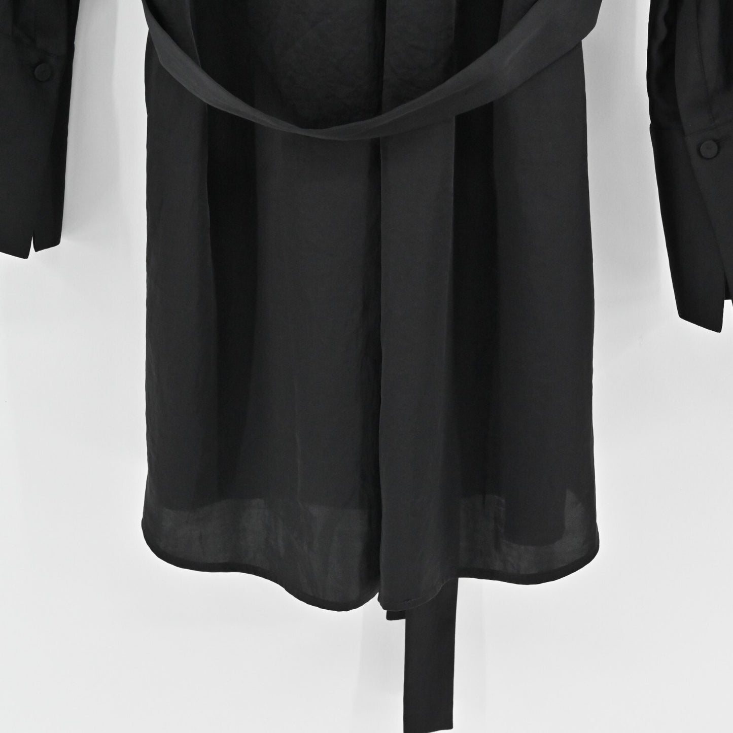 BCBGMAXAZRIA Shirt Dress Size M Diane Black Long Sleeve Collared Wrap Tie Mini