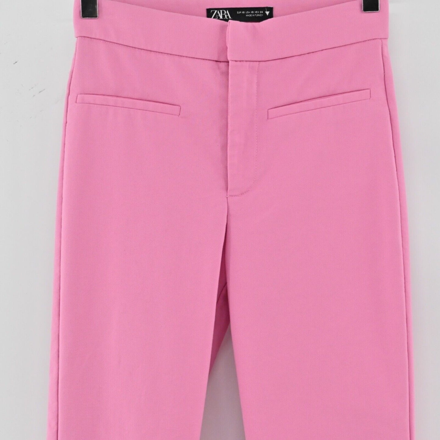 ZARA Pants Womens Sz XS Pink Flare Dress Mid Rise Retro Barbiecore Office Career