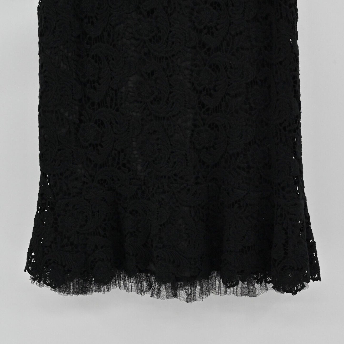 PERUVIAN CONNECTION Skirt Womens Size 8 Black Floral Lace Tulle Knee Length