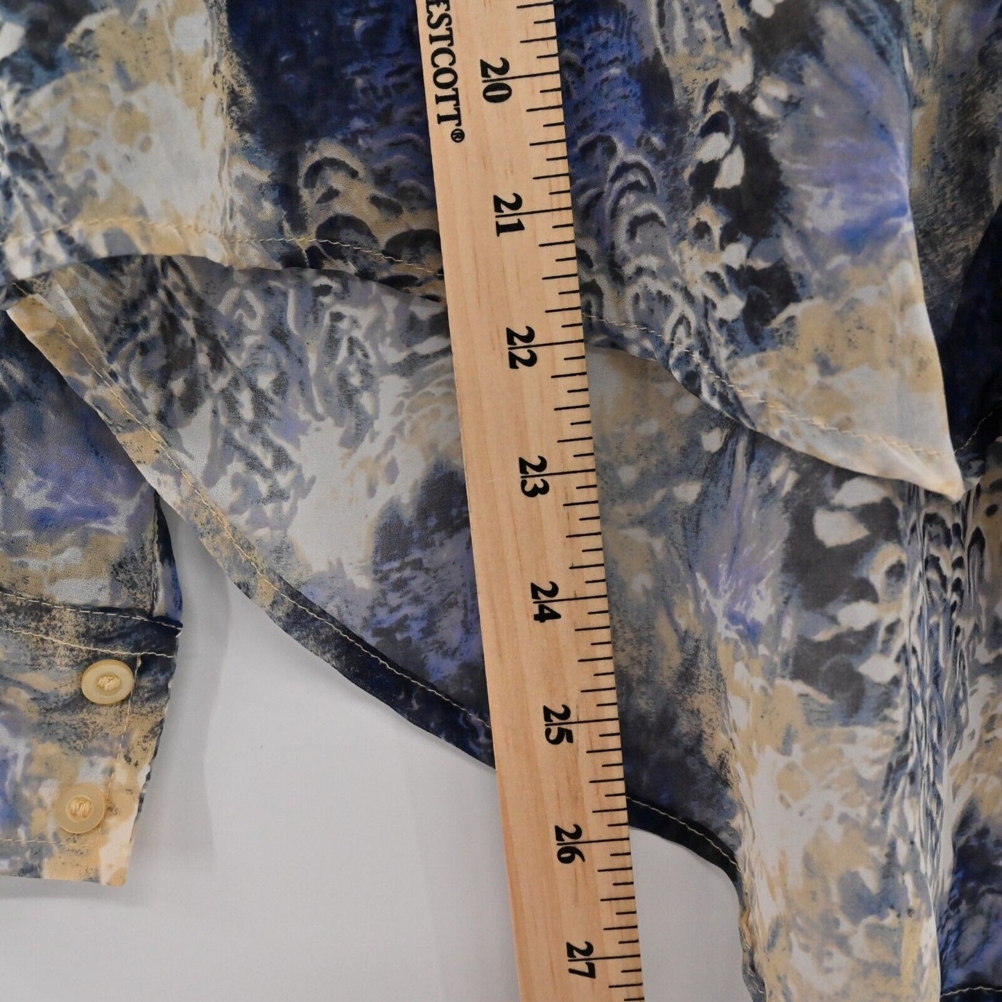 FREE PEOPLE Top Womens Sz XS Easy Rider Long Sleeve Abstract Print Sheer Blouse