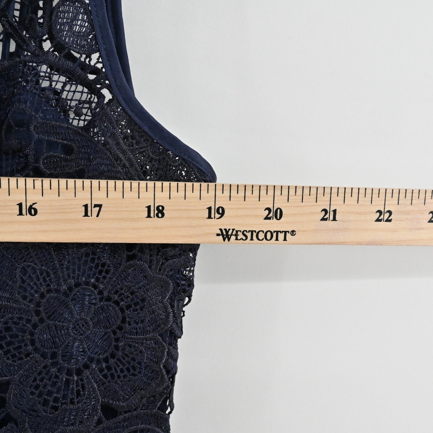 ADRIANNA PAPELL Dress Size 8 Black Blue Illusion Floral Lace Sleeveless Sheath