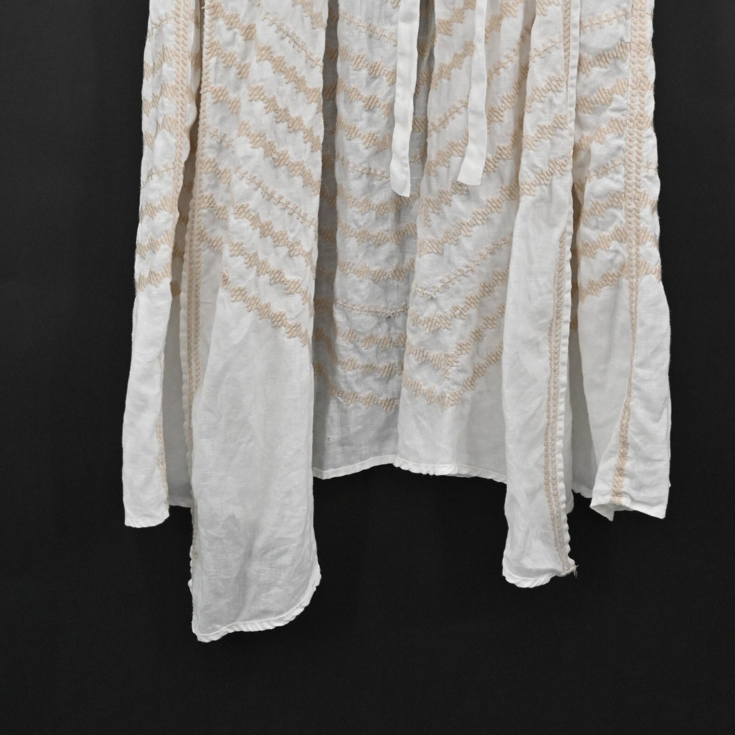 JOHNNY WAS Duster Womens Size OS Longline Embroidered Tie Waist Sleeveless Boho