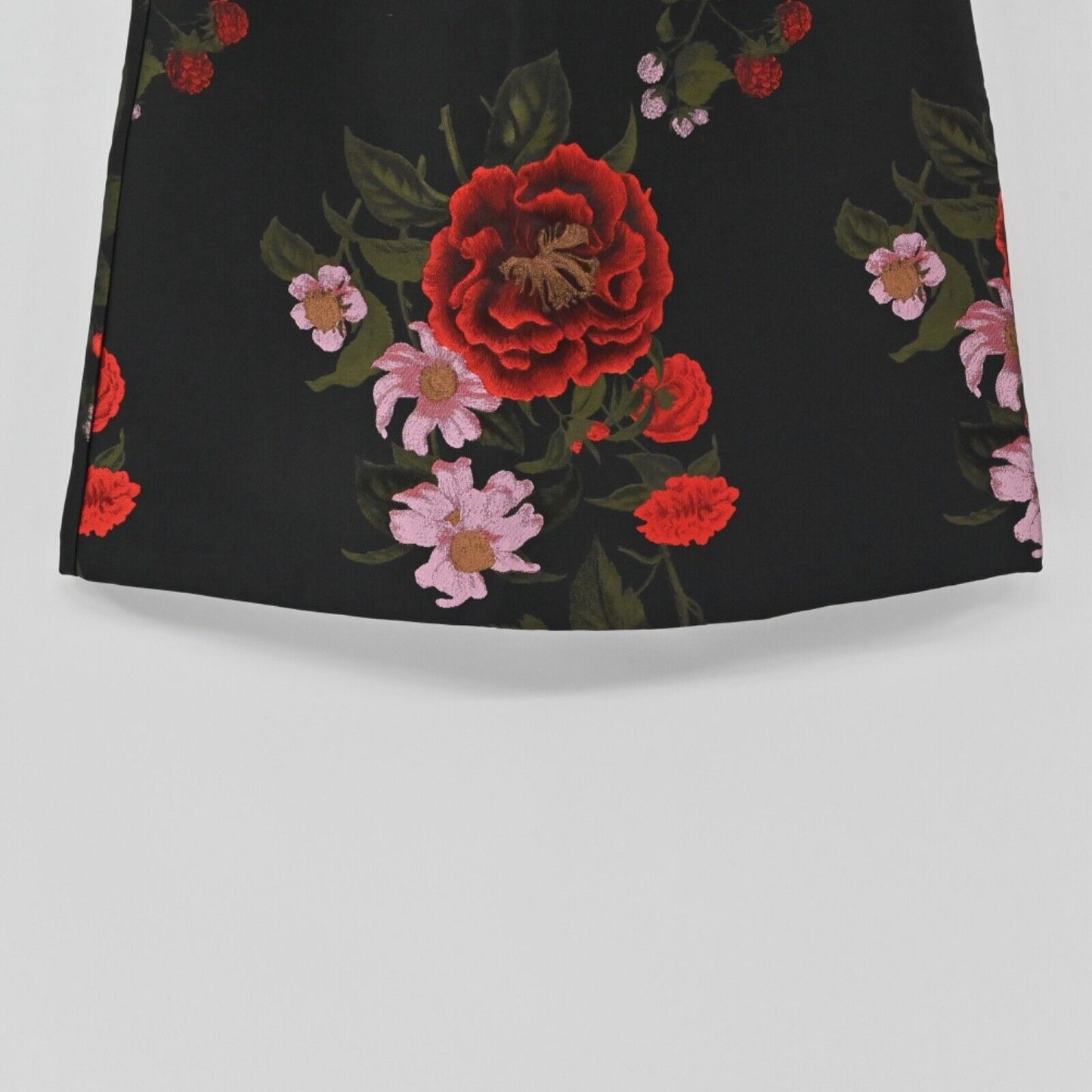 HUTCH Skirt Womens Size S Black Floral Jacquard Mini A Line Flare ANTHROPOLOGIE
