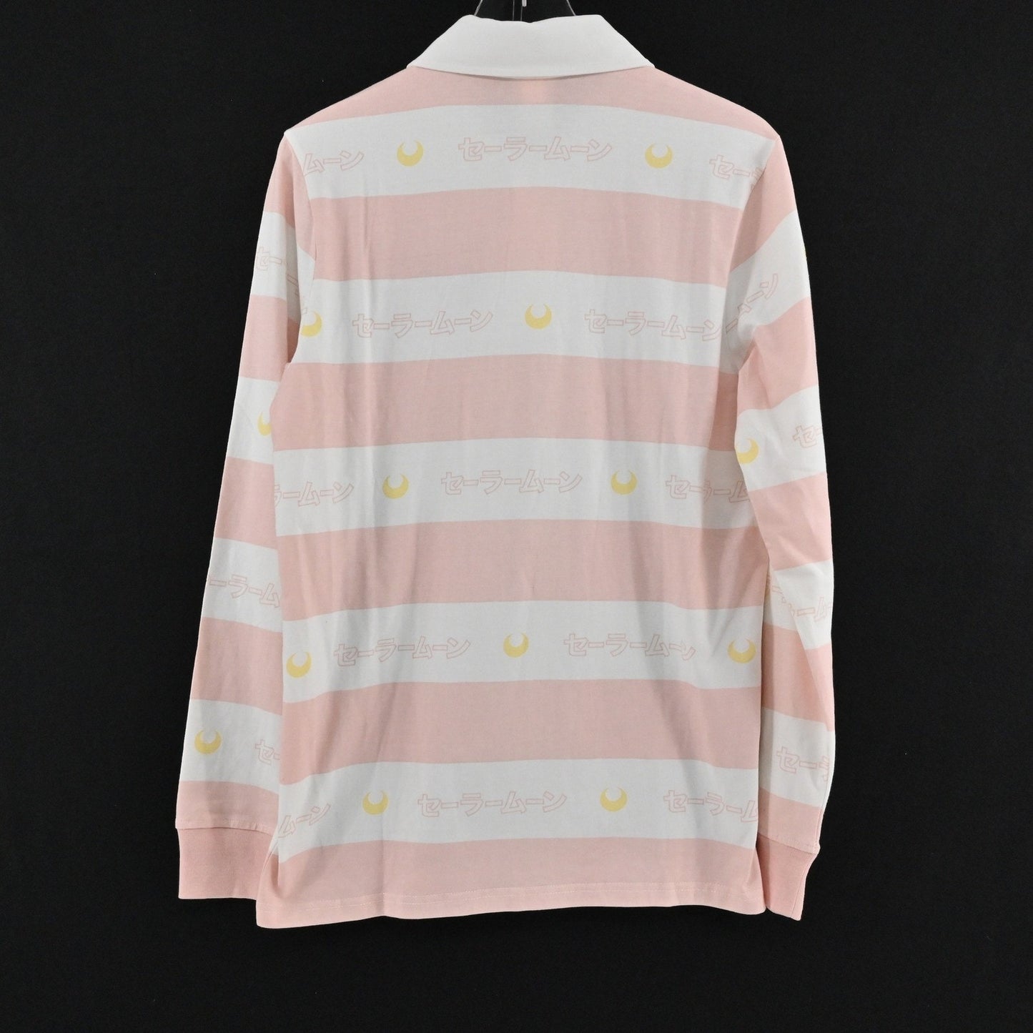 Sailor Moon Pink Stripe Long Sleeve Polo Shirt Size M Anime BoxLunch Exclusive