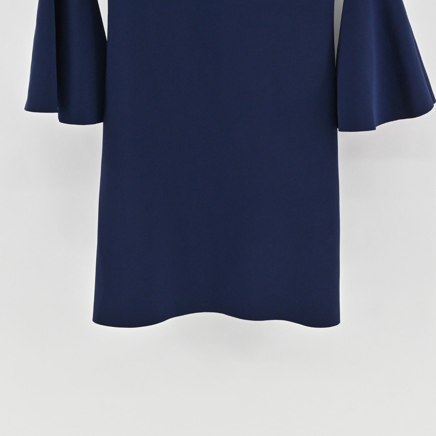 Chiara Boni Natalia Navy Blue Dress Size 38 Bell Sleeve Bateau Neck Stretch