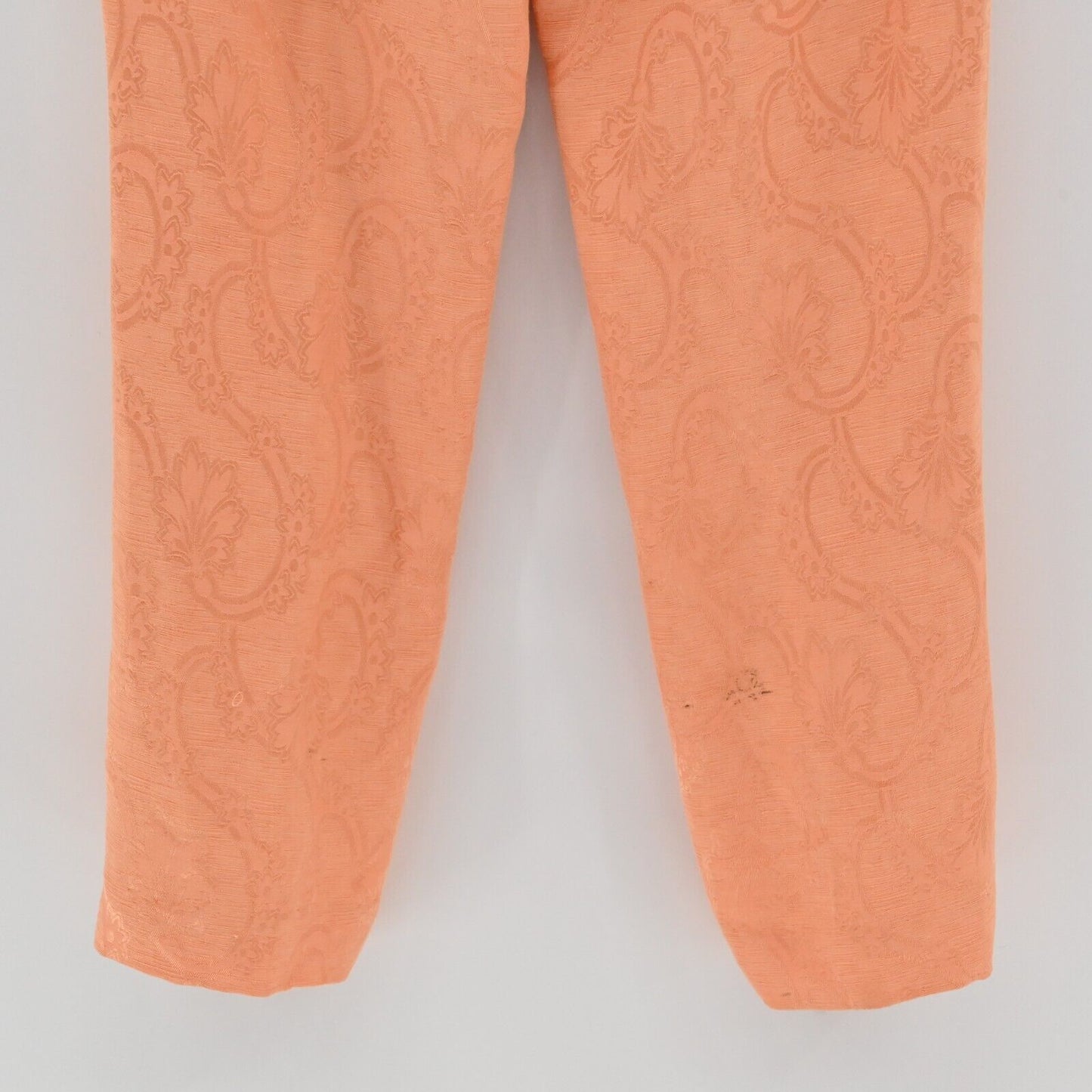 Vtg CARLISLE Set Womens Sz 4/6 Coral Beaded Square Tank Jacquard Straight Pants