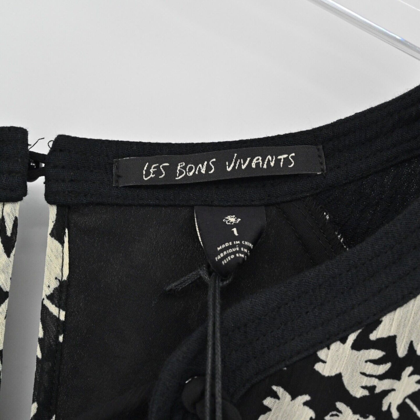 MAISON SCOTCH Dress Womens Size 4 Floral Mini Black Tropical Print Smocked NEW