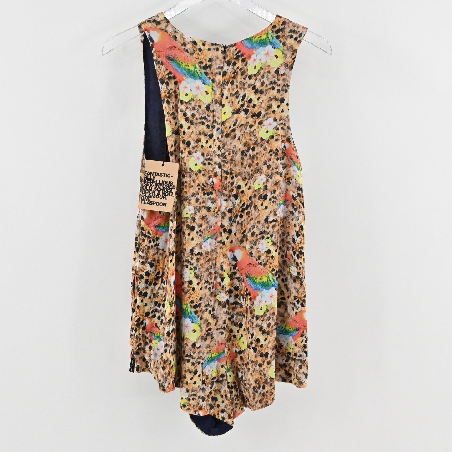 One Teaspoon Parrot Romper Size S Animal Print Sleeveless Boho Safari Tropical