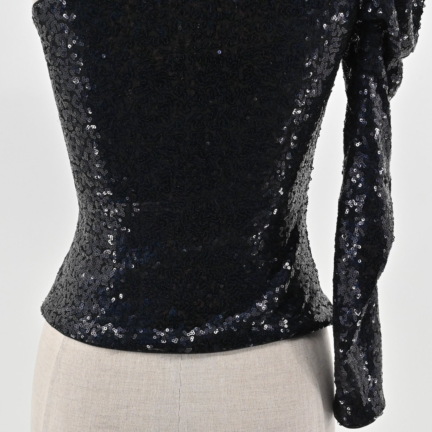 Lovers and Friends Womens Shaline Black Sequin Top Size XS One Shoulder Blouse